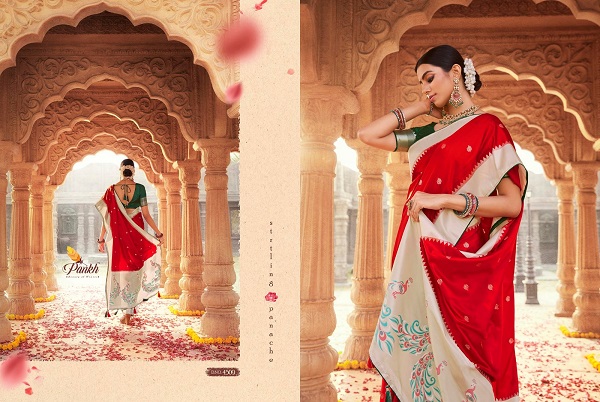 Pankh Platinum Silk Wedding Wear Heavy Saree Collection